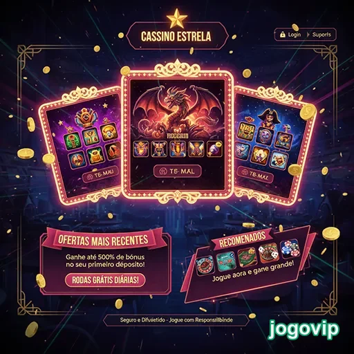 Ofertas exclusivas do cassino Estrela no Jogovip, destacando promoções e jogos emocionantes.